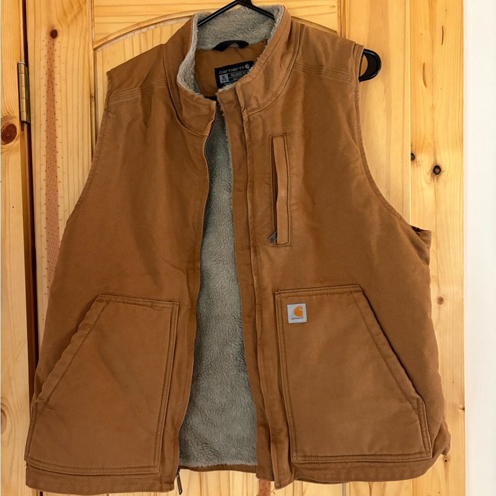 Carhartt Men's Tan Vest with Fleece Lining